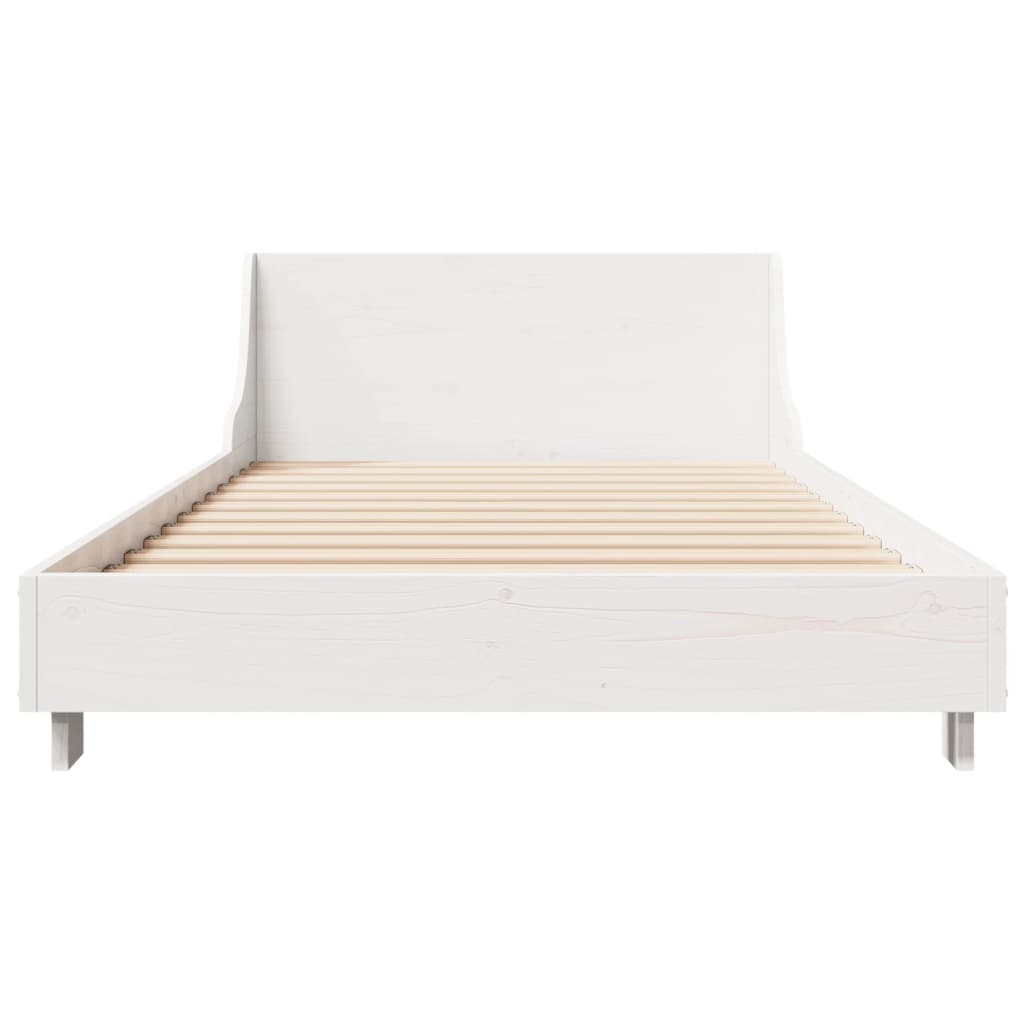 Bed Frame without Mattress White 75x190 cm Small Single Solid Wood Pine